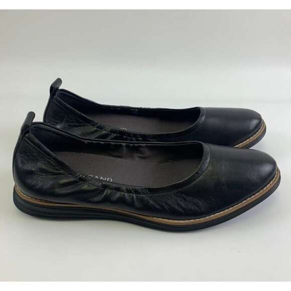 Cole Haan Originalgrand Ballet Flat Black Leather Flat Round Toe SlipOn Women 11 - Picture 2 of 10